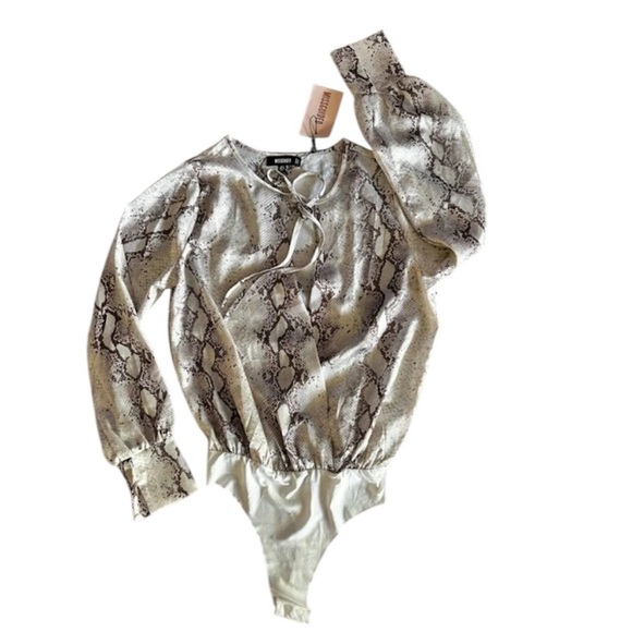 Missguided Snakeprint Wrap Body Suit Size 6 - Picture 1 of 10